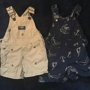 OshKosh B'Gosh Lot of TWO Nautical ⛵️ overalls
